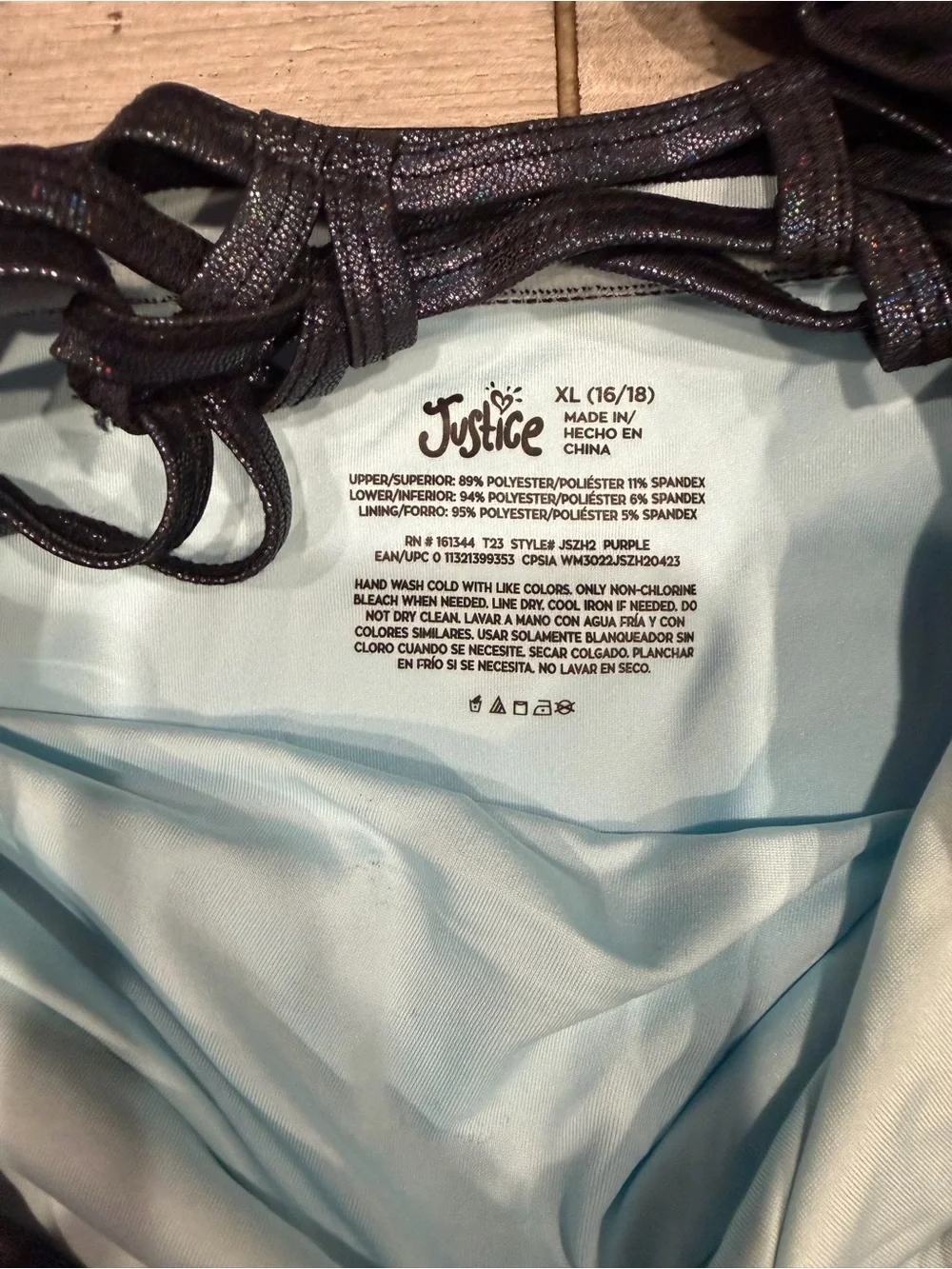 Justice Girls Ombre One-Piece Swimsuit in Pink and Blue